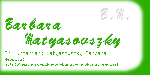 barbara matyasovszky business card